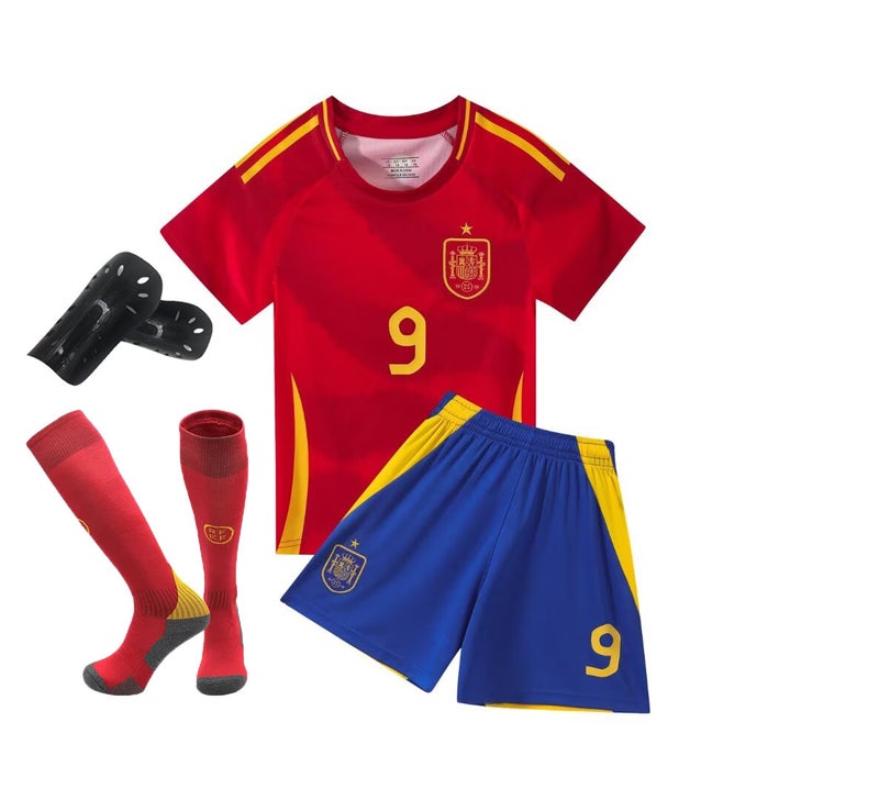 24-25 Spain Home 9 Football Suit Children'S Adult Jersey Size 14-3Xl - Image 1