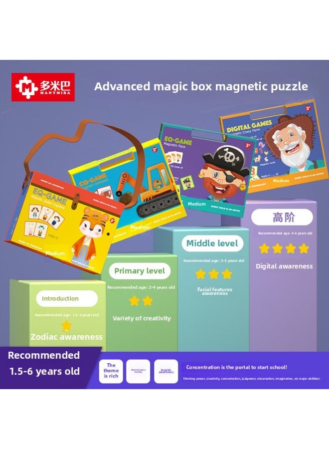 Domiba Early Education Magnetic Children's Puzzle 2-3-4-6 Years Old Cognitive Baby Early Education Educational Toys Paper Puzzle-Color:12 Zodiac (suitable For 2-5 Years Old Baby) Zodiac Culture - Image 2