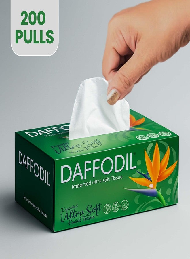 DAFFODIL 2 Ply Facial Tissue Carton - Pack of 1 (200 Pulls & 400 Sheets) | Ultra Soft, Strong & Absorbent Facial Tissues | Premium Tissue Box for Home, Office, Car & Travel Use - Image 2