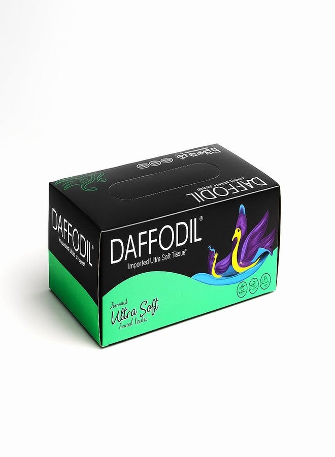 DAFFODIL 2 Ply Facial Tissue Carton - Pack of 1 (200 Pulls & 400 Sheets) | Ultra Soft, Strong & Absorbent Facial Tissues | Premium Tissue Box for Home, Office, Car & Travel Use - Image 1