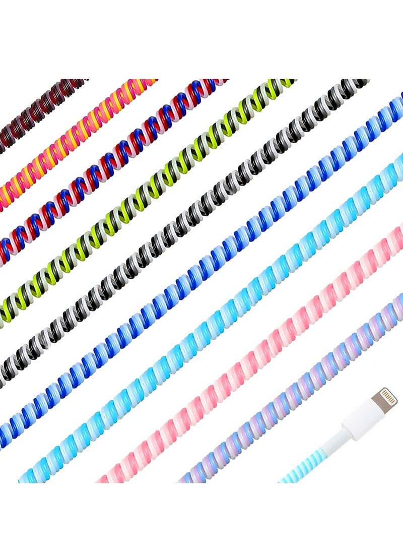 KASTWAVE Cable Protector, 10 Pcs Spiral Data Cable Protective Sleeve, Spiral Tube Wire Management Organizer, Prevent Pets from Biting The Cable, Line Saver for iPhone iPod iPad MacBook Tablet Charger Cord - Image 1