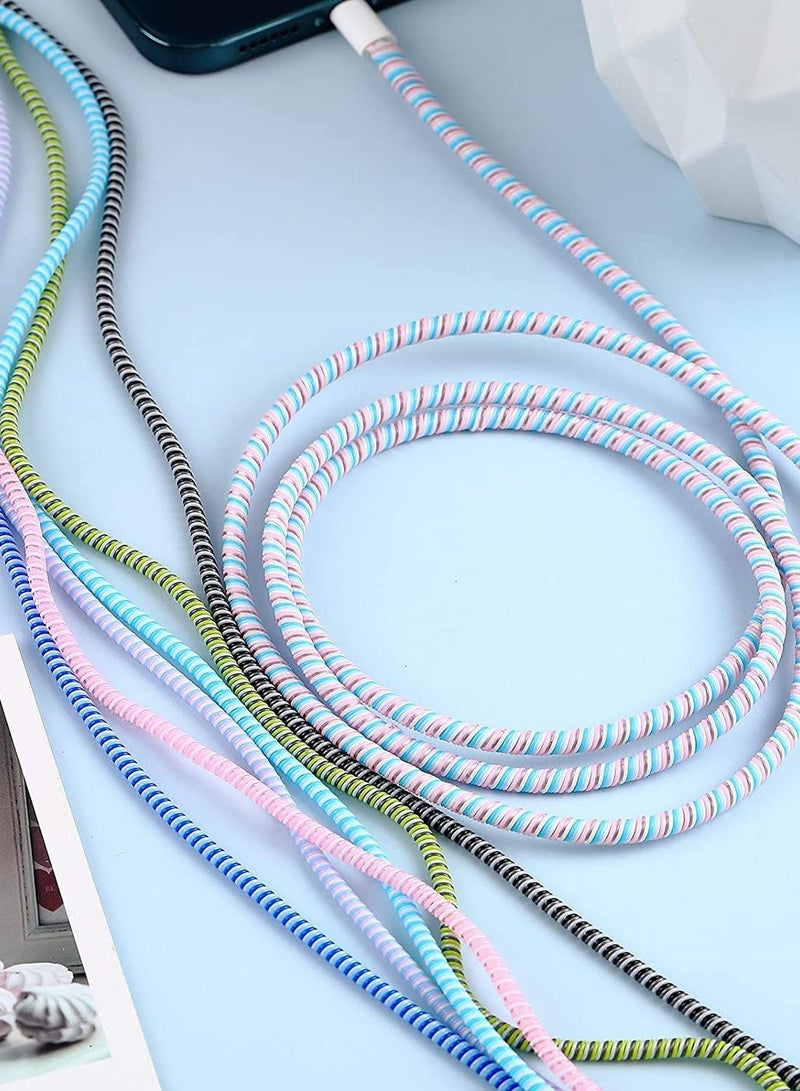 KASTWAVE Cable Protector, 10 Pcs Spiral Data Cable Protective Sleeve, Spiral Tube Wire Management Organizer, Prevent Pets from Biting The Cable, Line Saver for iPhone iPod iPad MacBook Tablet Charger Cord - Image 3