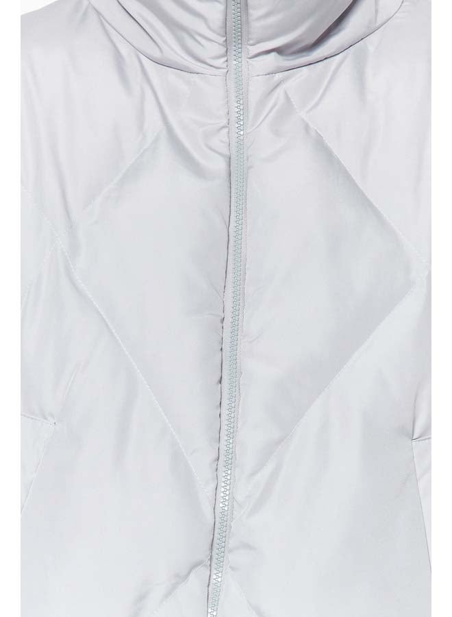 trendyol Grey Oversize Molded Water Repellent Puffer Quilted Coat TWOAW24MO00146  - Image 4