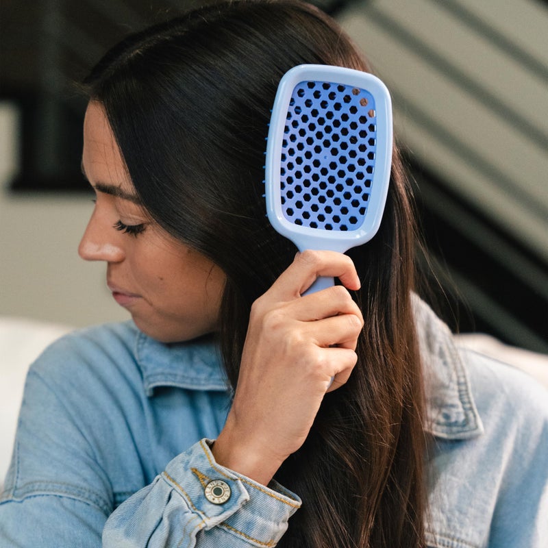 UNbrush FHI Heat UNbrush Detangling Brush for Pain-Free Brushing on All Wet or Dry Hair Types â€” Durable DuoFlex Anti-Static Bristles, Lightweight Handle, Vented Hair Brush, Periwinkle Light Blue - Image 3