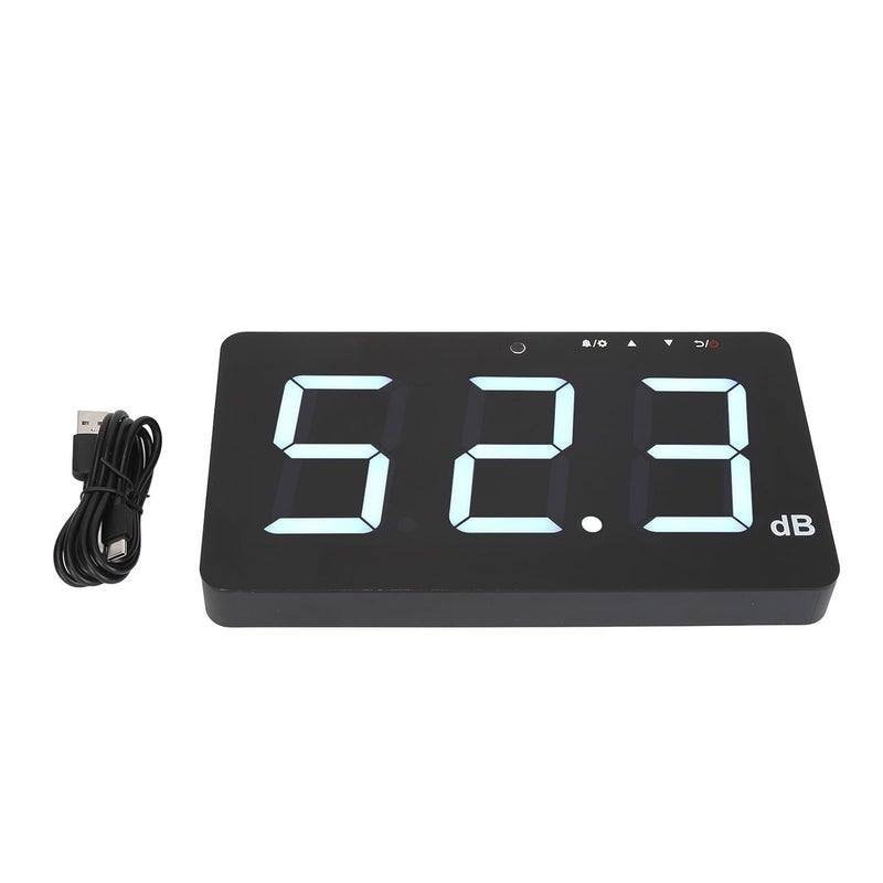 Decibel Meter with Alarm, 9.6 Inch LCD Display Noise Tester for Home Office Factory, Wall Mounted Sound Level Meter with Backlight, 3600mAh Battery, USB Interface - Image 1
