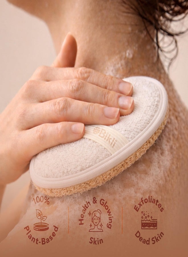 Bikli Natural Loofah Body Scrubber, Eco-Friendly & Compostable Exfoliating Bath Sponge for Shower, Zero Waste Luffa (Pack of 4) - Image 2