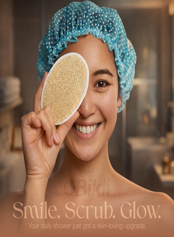 Bikli Natural Loofah Body Scrubber, Eco-Friendly & Compostable Exfoliating Bath Sponge for Shower, Zero Waste Luffa (Pack of 4) - Image 3