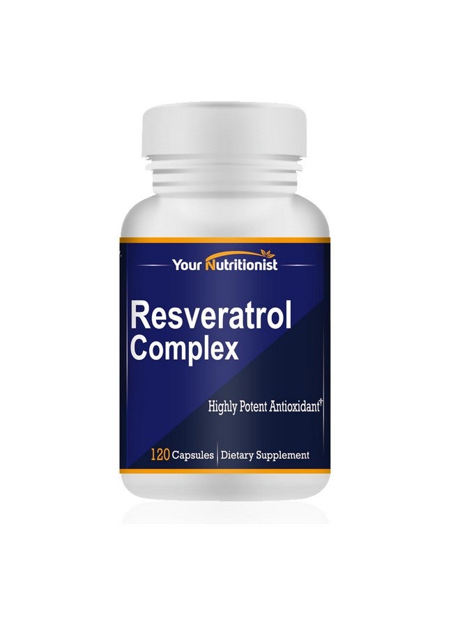 Your Nutritionist Resveratrol Complex Potent Antioxidants, 120 Capsules, 60 Days - Image 1