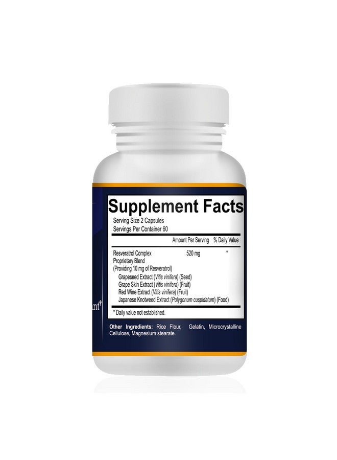 Your Nutritionist Resveratrol Complex Potent Antioxidants, 120 Capsules, 60 Days - Image 2