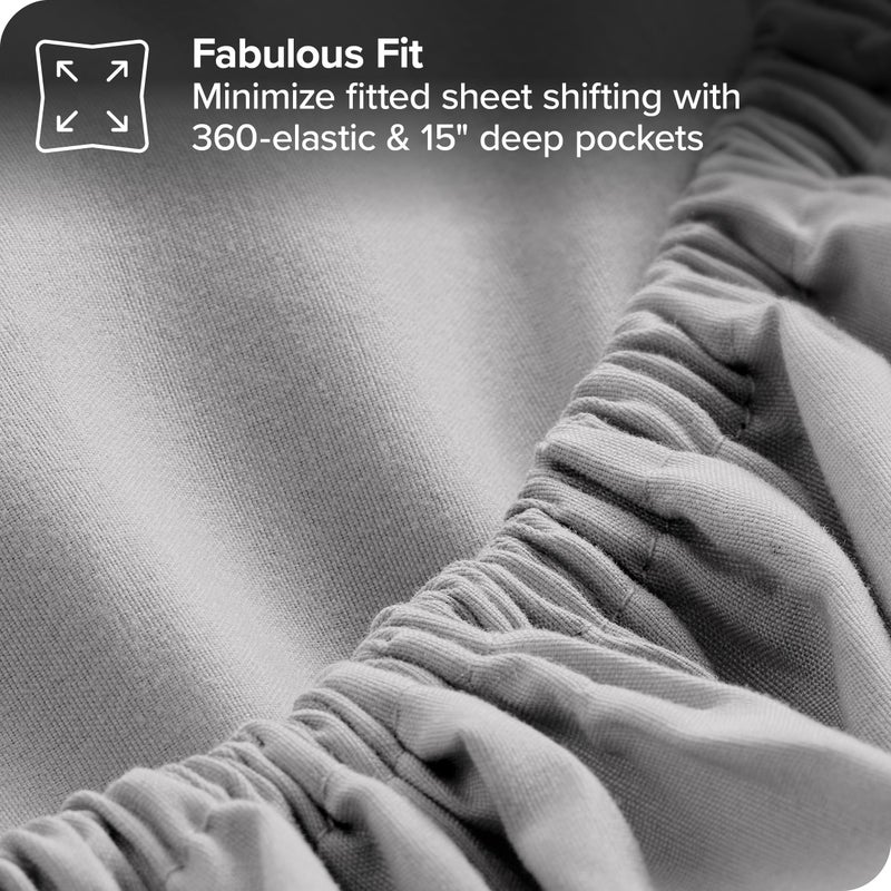 Bare Home Bed-in-A-Bag 7 Piece Comforter & Sheet Set - King - Goose Down Alternative - Ultra-Soft 1800 Premium - Bed Set (King, Grey/Light Grey) - Image 4