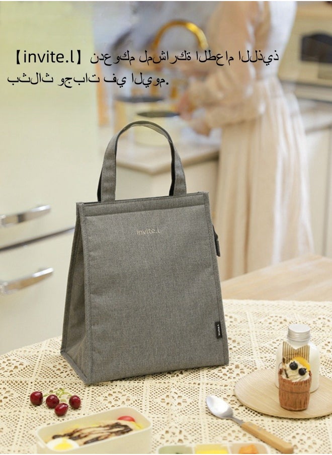 invite.L / AHZOA - حقيبة عزل كبيرة السعة مصنوعة من رقائق الألومنيوم وحقيبة غداء معزولة سميكة وحقيبة غداء محمولة - أزرق - Image 1
