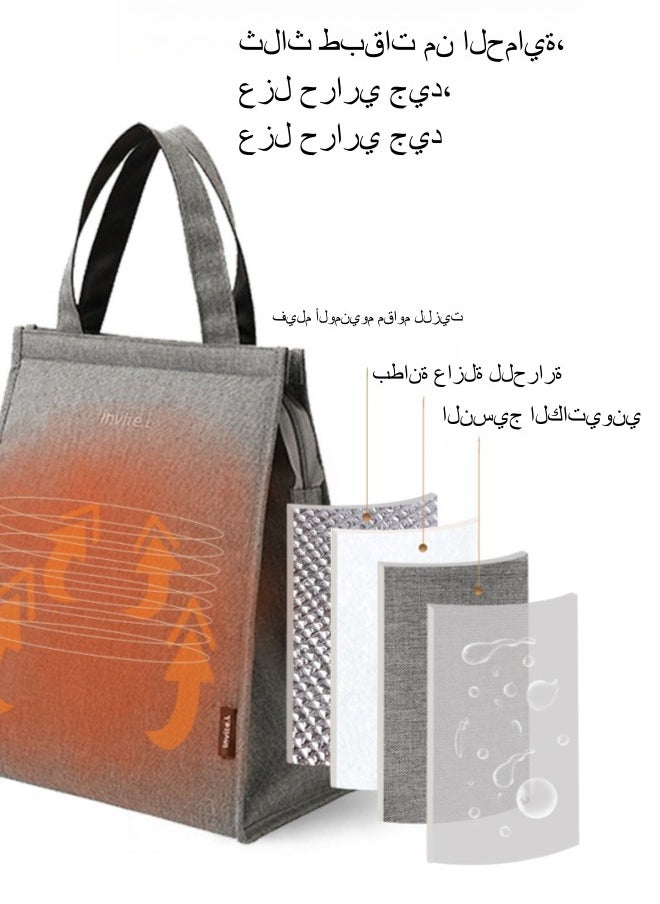 invite.L / AHZOA - حقيبة عزل كبيرة السعة مصنوعة من رقائق الألومنيوم وحقيبة غداء معزولة سميكة وحقيبة غداء محمولة - أزرق - Image 1