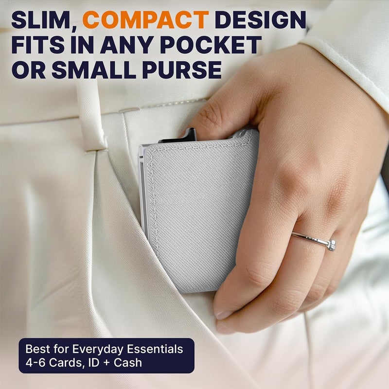 Conceal Plus Small RFID Wallet for Women, Slim Compact RFID Blocking Credit Card Holder Womens Wallet, Smart Pop Up Minimalist Card Case, Holds 4-6 Standard Cards Plus Cash & ID, Compact Travel Wallet - Image 4