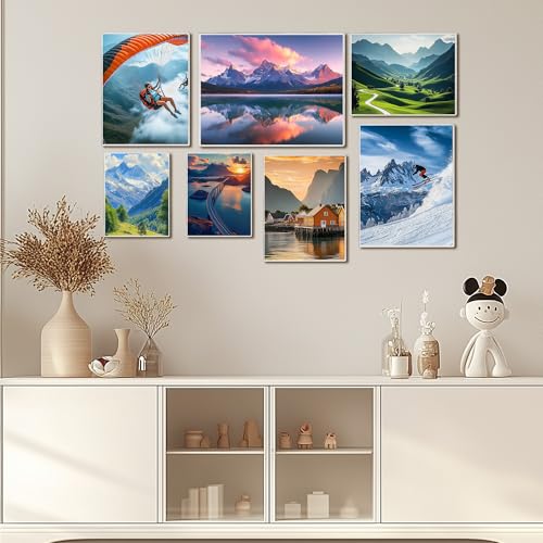 Wbtran 10 x 14 Acrylic Picture Frame, Horizontal/Vertical Clear Photo Frame for Wall with Tape, No Drilling Floating Hanging Frameless Picture Frame, Wall Mount Sign Holder for Home, School, Office - Image 5