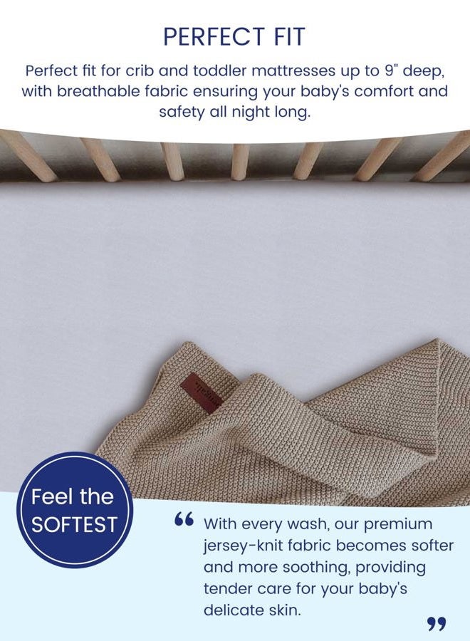 TotAha Soft Crib Sheets Girl-Hypoallergenic, Silky Comfort, Buttery Soft, Calming Effect, Premium All-Season Jersey-Knit Sheets, 9'' Extra Deep Pocket, Purple Butterfly - Image 3