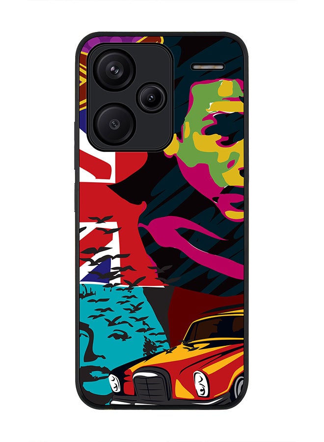 Stylizedd Rugged Black Edge Case for Xiaomi Redmi Note 13 Pro Plus, Slim fit Soft Case Flexible Rubber Edges Anti Drop TPU Gel Thin Cover -  Retro Spy - Image 1