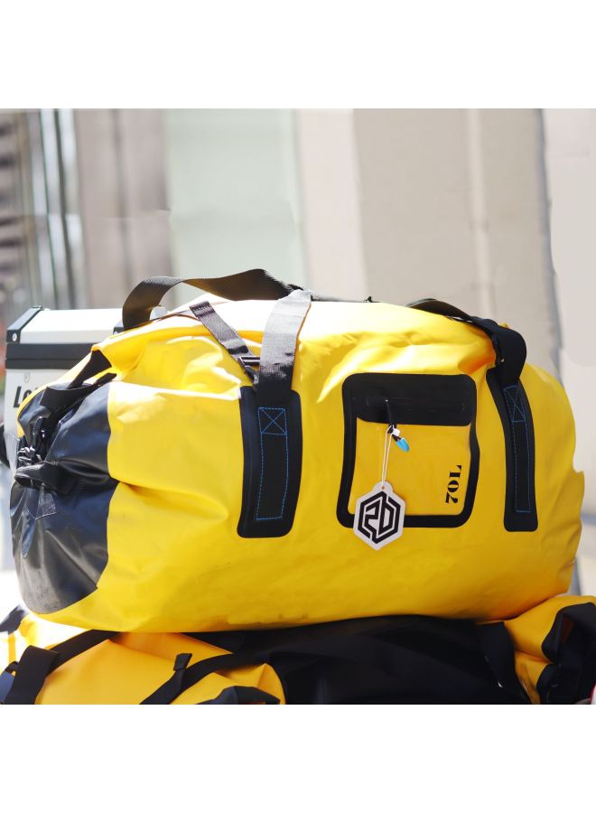 Generic Waterproof Outdoor Motorcycle Cycling Camping Large-capacity Luggage Bag Roof Bag Hiking Bag Waterproof Bag Wholesale-Color:50l Zipper Style Yellow-Capacity:Default - Image 2