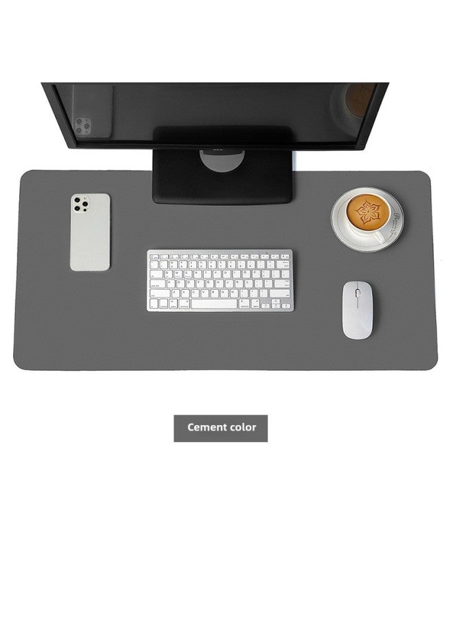Extra Large Computer Desk Mat Waterproof Leather Mouse Pad Logo Customizable Dining Table Placemat Digital Pattern-Color:100*50cm-Pattern:Single-sided Cement Color  - Image 1