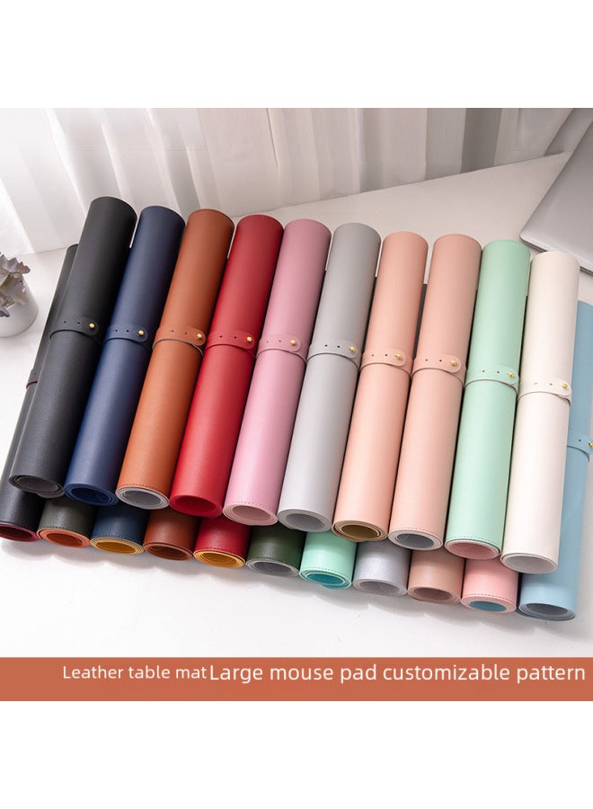 Extra Large Computer Desk Mat Waterproof Leather Mouse Pad Logo Customizable Dining Table Placemat Digital Pattern-Color:100*50cm-Pattern:Single-sided Cement Color  - Image 2