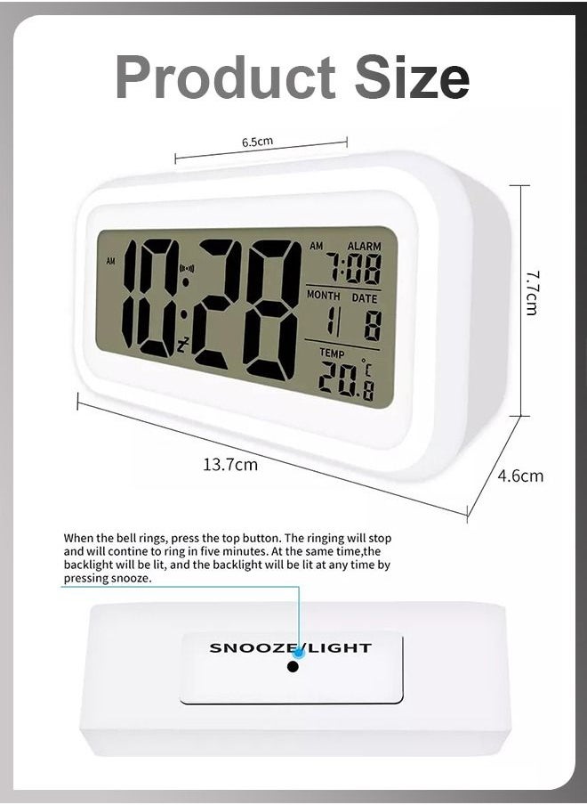 DBLEW - LCD Display Digital Desktop Bedroom Bedside Alarm Clock With Snooze Night Back Light Date And Temperature Sleep Timer - Image 1