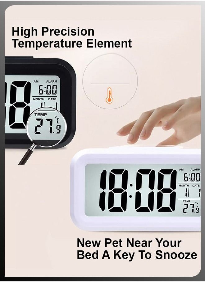 DBLEW - LCD Display Digital Desktop Bedroom Bedside Alarm Clock With Snooze Night Back Light Date And Temperature Sleep Timer - Image 1