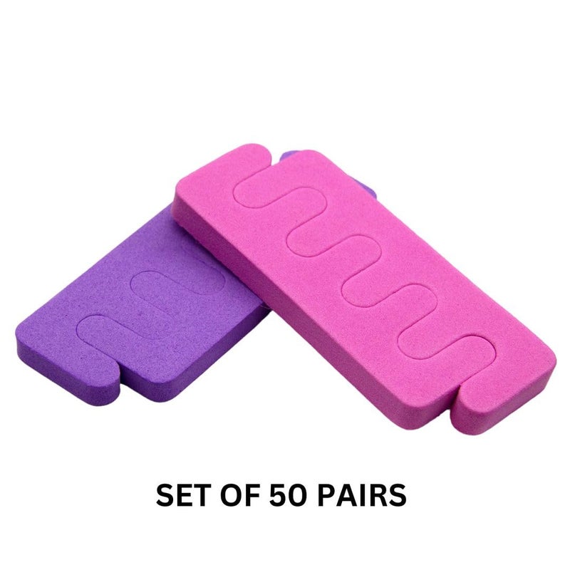 FOLELLO Nail Separators Sponges Pedicure Toe Separator for Women Nail Protector Set 50 X 2 pcs - Image 2