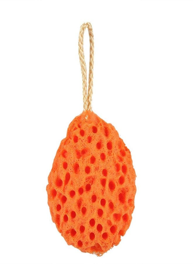 BORDSTRACT Shower Sponge, 3.3 x 2.8in Soft Adult Bath Foam Loofah Sponge, Body Shower Spa Exfoliator Cleaning Bath Ball Body Scrubber(Orange) - Image 1
