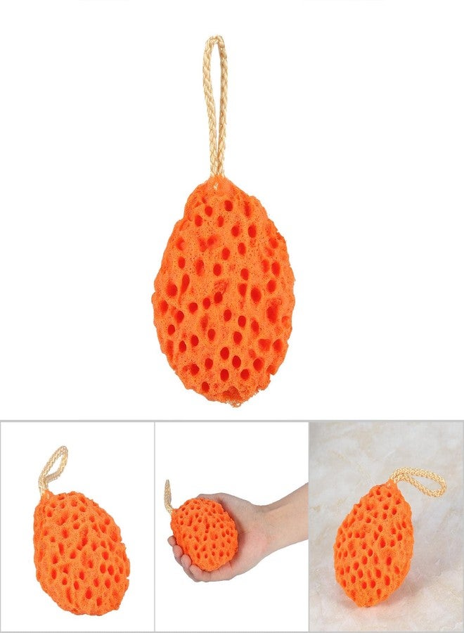 BORDSTRACT Shower Sponge, 3.3 x 2.8in Soft Adult Bath Foam Loofah Sponge, Body Shower Spa Exfoliator Cleaning Bath Ball Body Scrubber(Orange) - Image 4