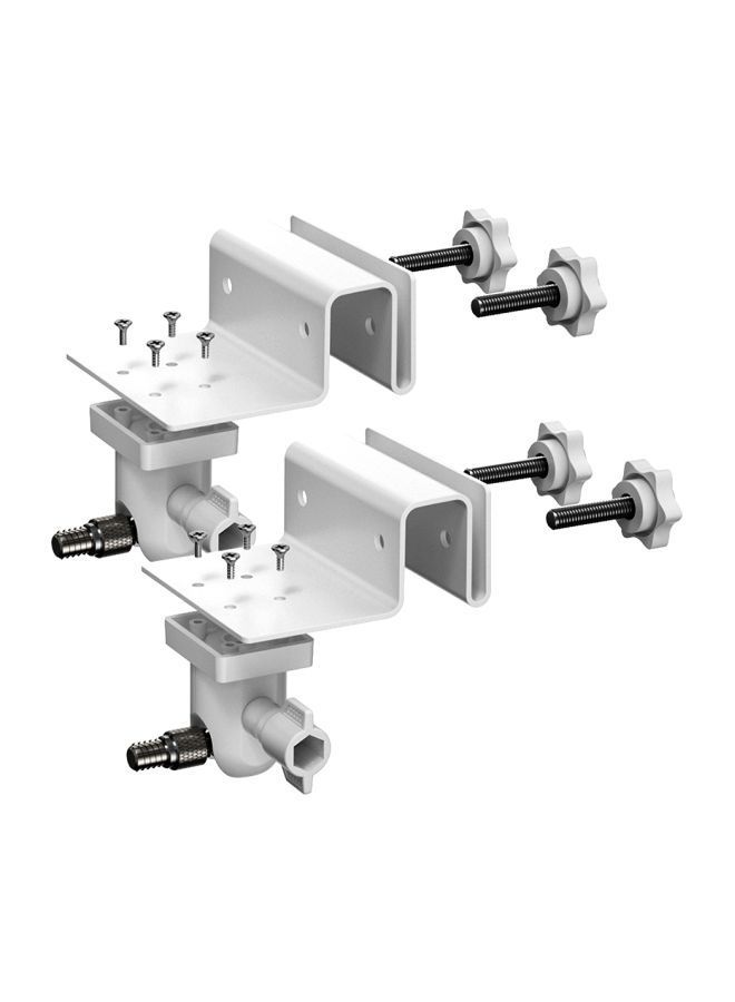 NIBEMINENT 2-Piece Adjustable Gutter Mount Bracket For Arlo HD/Arlo Pro/Arlo Pro2/Arlo Go/Arlo Ultra/WYZE Cam Pan Set White  - Image 1