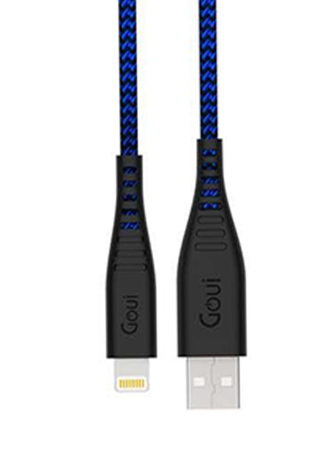 جوي شاحن آيفون سريع 1.5 متر – فلكس كيبل لايتنينق إلى USB-A، معتمد من أبل MFi لأجهزة آيفون 14، 13، 12، 11، ايربودز، قلم أبل، ايباد ميني، ايباد اير، ايباد برو أزرق كهربائي - Image 4