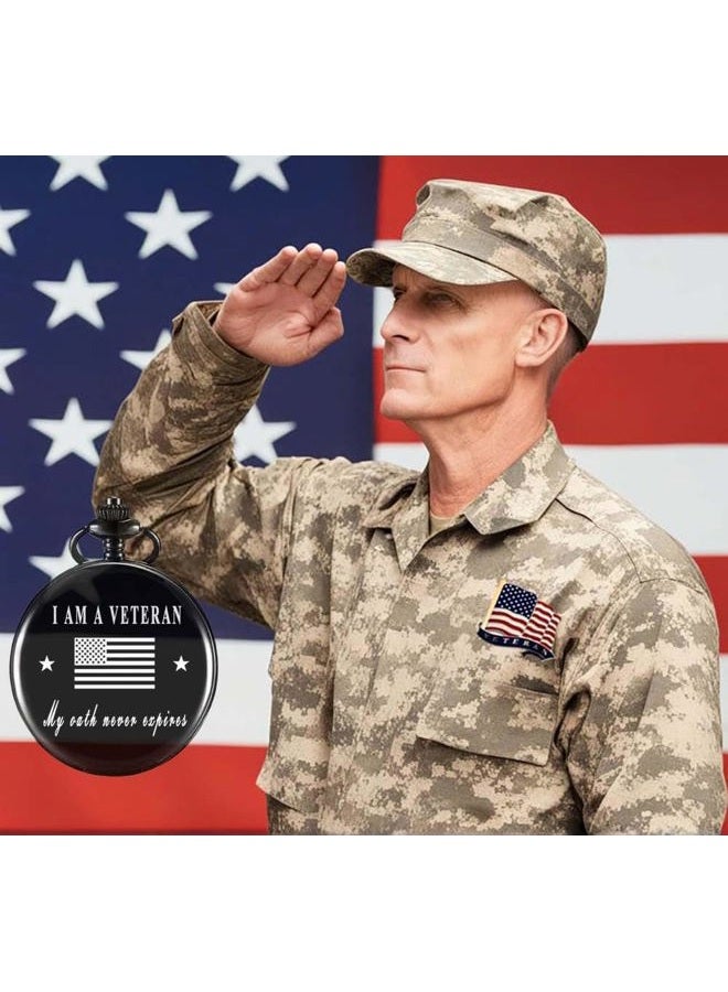 Jofanvin Gifts for Veterans,Pocket Watch for Veterans with Military ChanllengCoin,Best Veterans Day Gifts, A.Color A - Image 4
