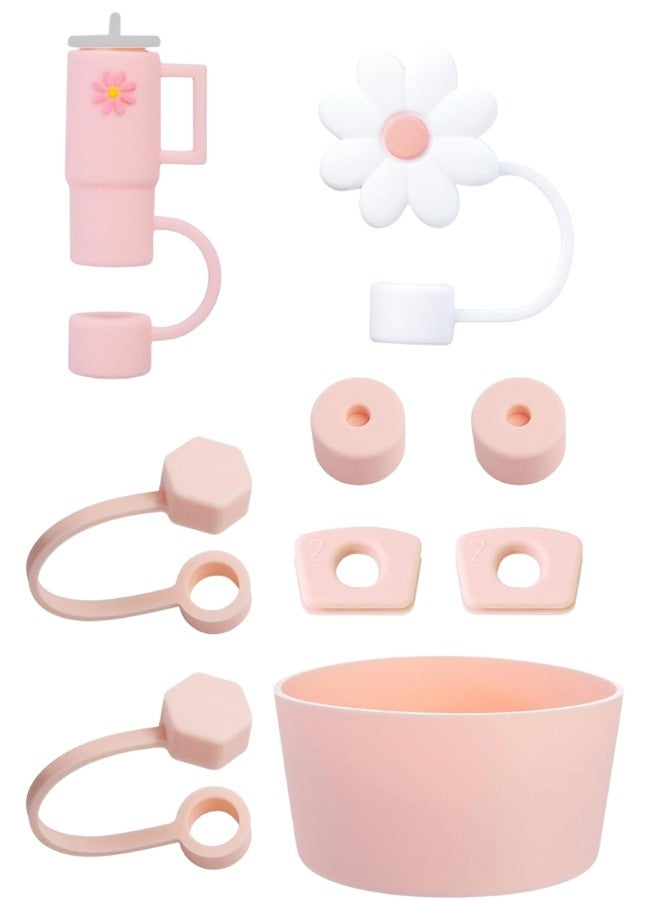 MiMi & BeiBei Stanley Cup Accessories Set Including 6 Pcs Silicone Spill Proof Stopper, 2 Pcs Straw Cover Cap for 9-10 mm Straws, 1 Pcs Silicone Boot for Stanley Cup Stanley  - Image 1