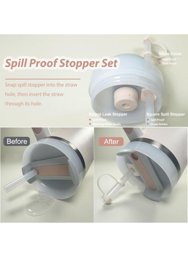 MiMi & BeiBei Stanley Cup Accessories Set Including 6 Pcs Silicone Spill Proof Stopper, 2 Pcs Straw Cover Cap for 9-10 mm Straws, 1 Pcs Silicone Boot for Stanley Cup Stanley  - Image 5