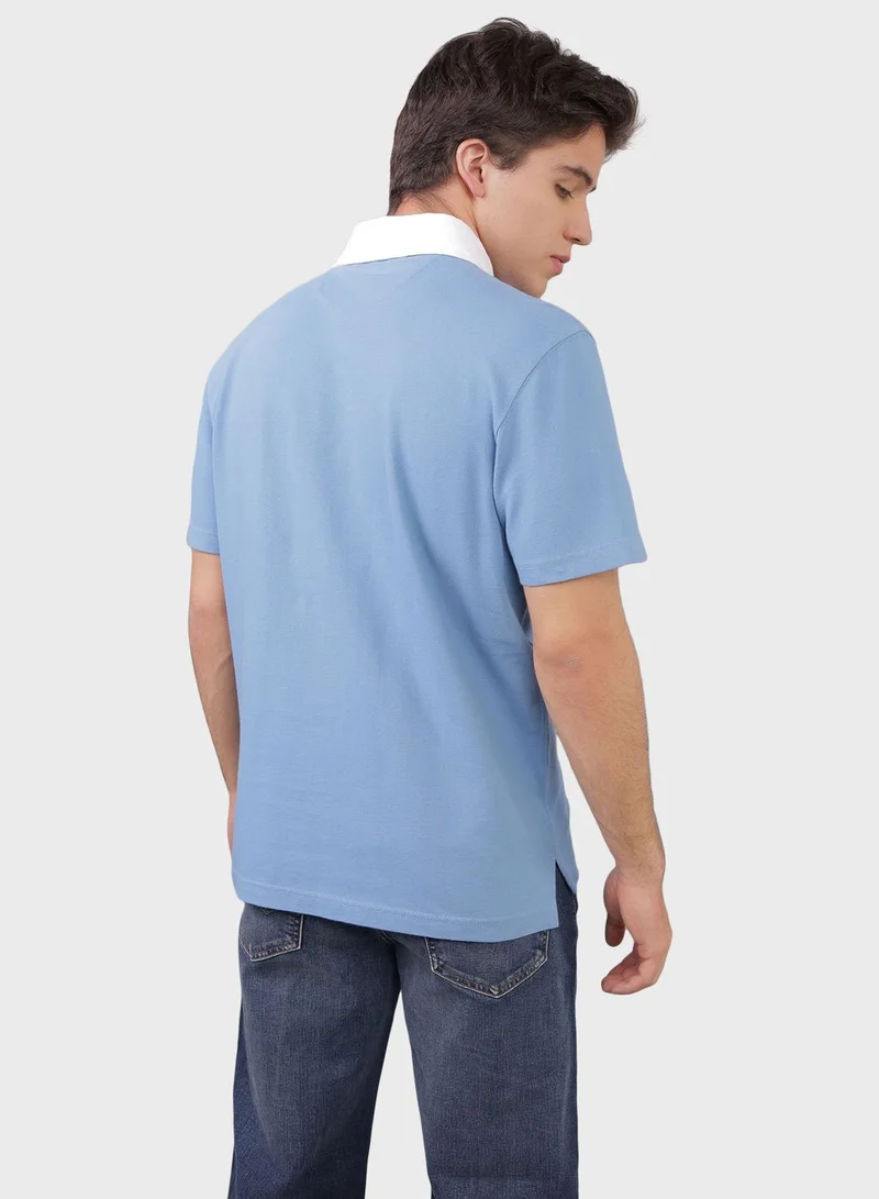 American Eagle Embroidered Logo Half Sleeve Polo Shirt