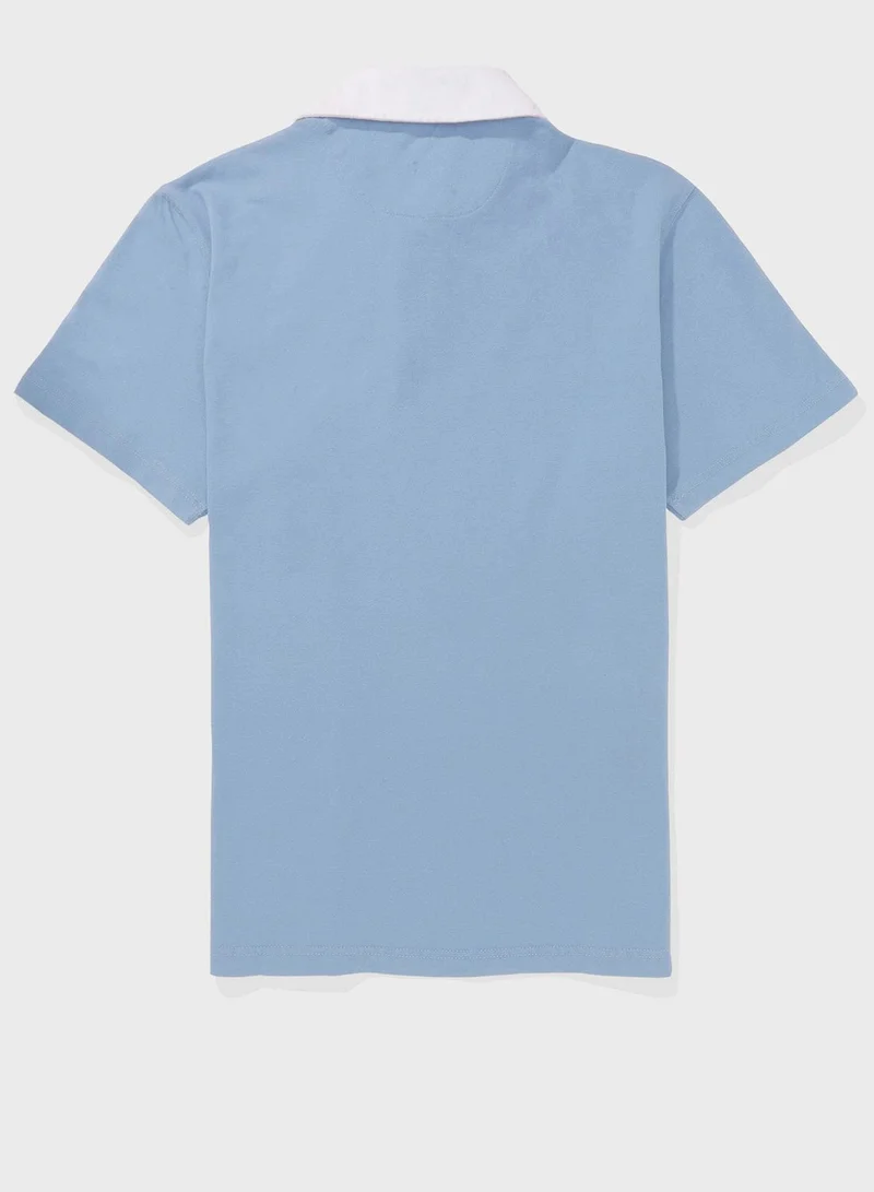 American Eagle Embroidered Logo Half Sleeve Polo Shirt
