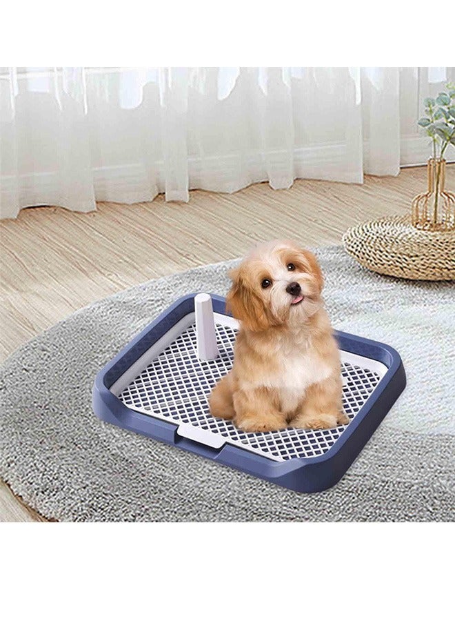 جيرينك مرحاض للكلاب مع جدار حماية، مضاد للرذاذ، صينية نونية محمولة للكلاب مع شبكة، تحافظ على جفاف الكفوف، مدرب نونية للكلاب، حامل وسادة تبول للجراء، سياج نونية للكلاب مع عمود محاكاة قابل للإزالة، مرحاض جرو مانع للتسرب، صينية وسادة شبكية، تحافظ على نظافة الكفوف والأرضيات (50 × 40 × 10.5 سم) - Image 3