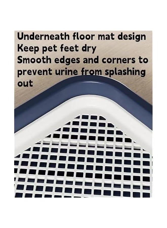 جيرينك مرحاض للكلاب مع جدار حماية، مضاد للرذاذ، صينية نونية محمولة للكلاب مع شبكة، تحافظ على جفاف الكفوف، مدرب نونية للكلاب، حامل وسادة تبول للجراء، سياج نونية للكلاب مع عمود محاكاة قابل للإزالة، مرحاض جرو مانع للتسرب، صينية وسادة شبكية، تحافظ على نظافة الكفوف والأرضيات (50 × 40 × 10.5 سم) - Image 5