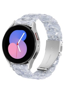 DEALELE Bands Compatible with Samsung Galaxy Watch 6/6 Classic / 5/5 Pro/Galaxy Watch 4/4 Classic / 3 41mm / Active 2, 20mm Colorful Resin Replacement Strap for Women Men, Grayish white  - Image 1
