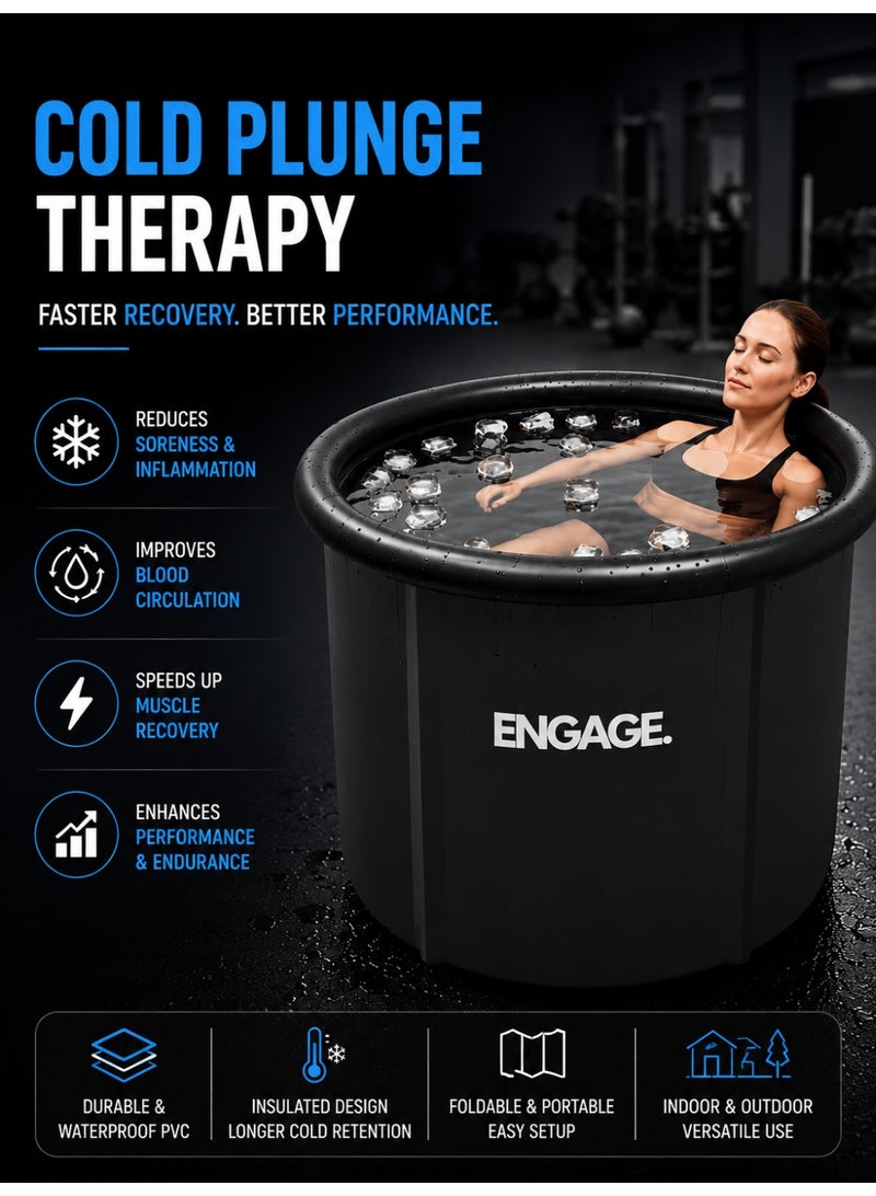 ENGAGE Portable Ice Bath Tub | Foldable Cold Plunge Tub for Athletes | Ice Bath for Muscle Recovery & Cold Therapy | Large Capacity | Indoor & Outdoor SPA Bath - Image 2