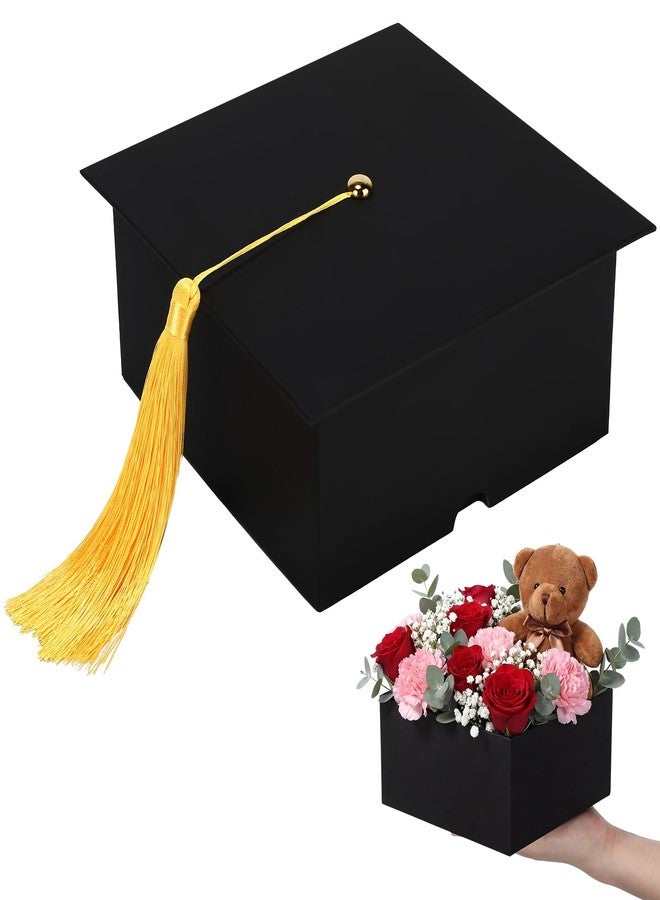 Spakon 1 Pcs 2026 Graduation Cap Gift Box Graduation Party Favor Candy Card Boxes Sturdy Black Cap Grad Candy Box with Tassel Craft DIY Gift for 2026 Grad Party Favor Supply Guest (7.87 x 7.87 Inch - Image 1