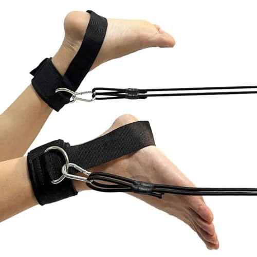 AUXPhome Swim Ankle Straps, Tether, Bungees Belt - Stationary Swimmer Training Leash for Smaller Pools - With 4 Bungee Rope, Metal Buckle - Image 1