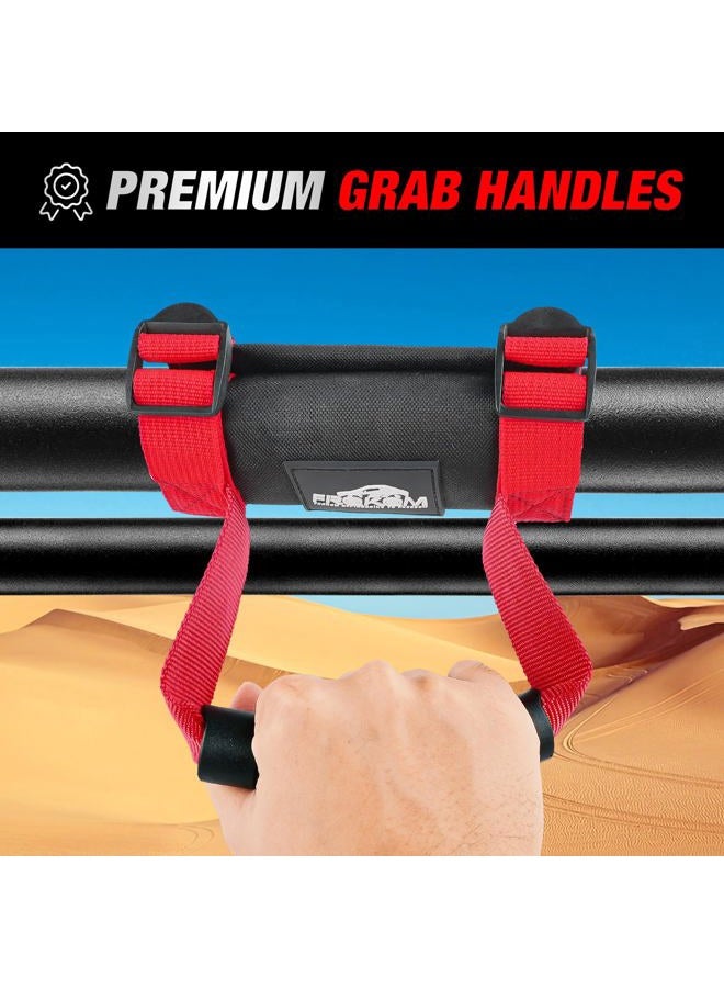 Frokom UTV Grab Handles Grip,Roll Bar Grab Handles for 1.5 to 2" Roll bar cage Fit for Polaris RZR, Can Am X3, Kawasaki Mule Teryx, Honda Pioneer, Wildcat, CFMoto Zforce, Yamaha Rhino-2 PCS Red - Image 5