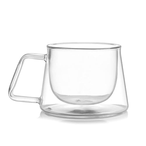 HAKKU Double Wall Insulated Glass Coffee Mugs with Handle Set of 6 | 150ml | Everyday Drinking Tea Cups Perfect for Latte, Espresso, Cappuccinos, Tea Bag, Hot & Cold Beverage (6, Eclipse) - Image 5