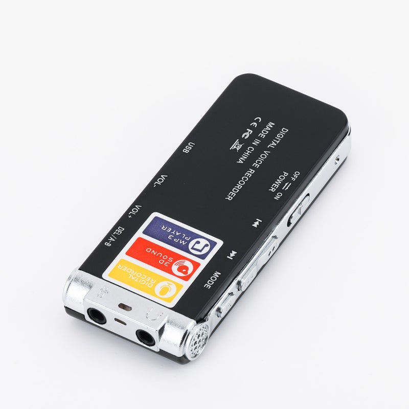 مسجل صوت رقمي أسود سعة 8 جيجابايت ومشغل MP3 بسعة 650 ساعة - Image 2
