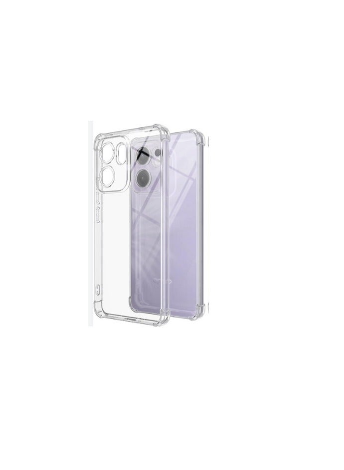 Case Compatible With OPPO Reno 13F 4G / 5G, Cover Silicone Transparent TPU Gorilla Anti-shock Protector Camera Shockproof Corners - Clear