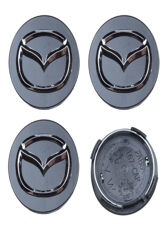 Thcbme 4PCS Wheel Center Caps for Mazda CX-5 CX-7 CX-8 M6 MX5 RX7 RX8 A8 CX9 X MX, 56mm/2.2" Car Wheel Hub Caps ABS Rim Center Hub Cover (Black) - Image 1