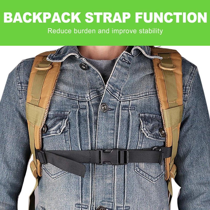 CeroDimo Adjustable Backpack Chest Strap Universal Sternum Strap with Quick Release Buckle Add On Shoulder Strap Clip for Backpacks Hiking Camping Travel Daypack Support - Image 4