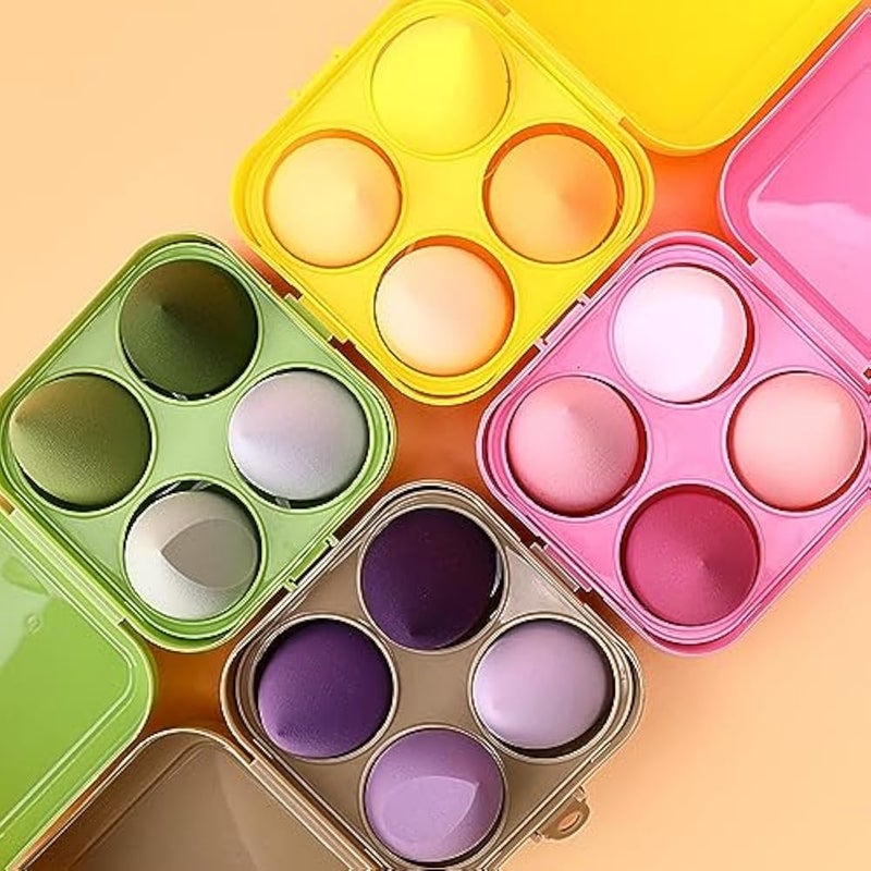 LOVHIDE Makeup Sponge Case Blender Beauty Foundation Holder Blending Sponge Egg Set Makeup Sponge Wet And Dry Storage Box Egg Sponge Organizer (MultiColor) - Image 2