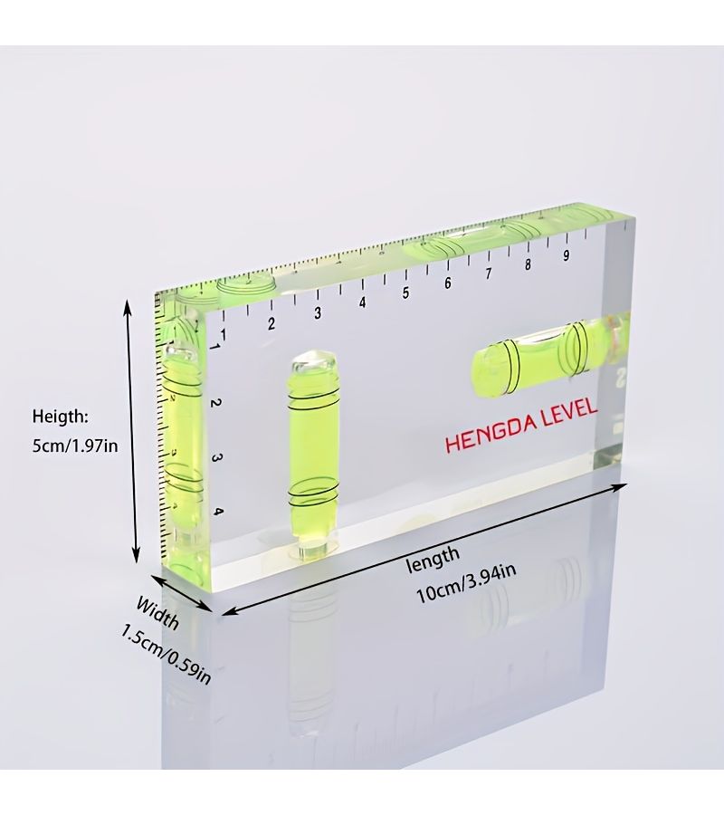 Mini Acrylic Spirit Level With Two Bubble Vials For Home Use Size 10cm - Image 3