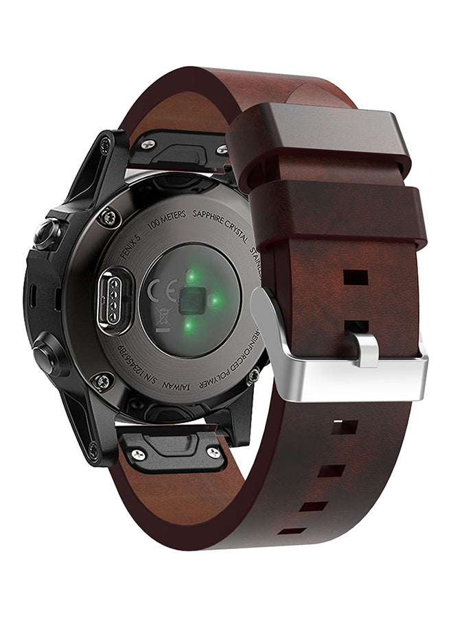 ISank Replacement Smart Watch Band With Tools For Garmin Fenix 5 GPS Brown - Image 3